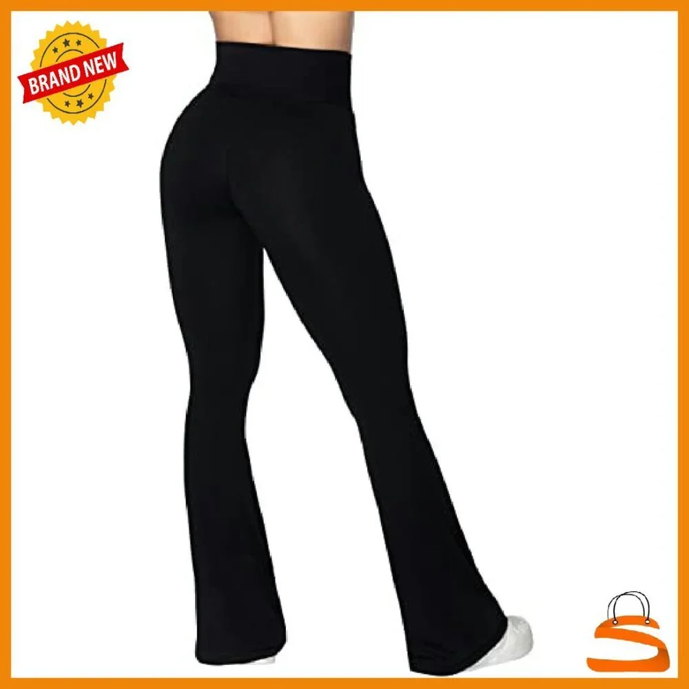 High-Waisted Flare Leggings with Tummy Control, Yoga Pants, 80% Nylon 20%